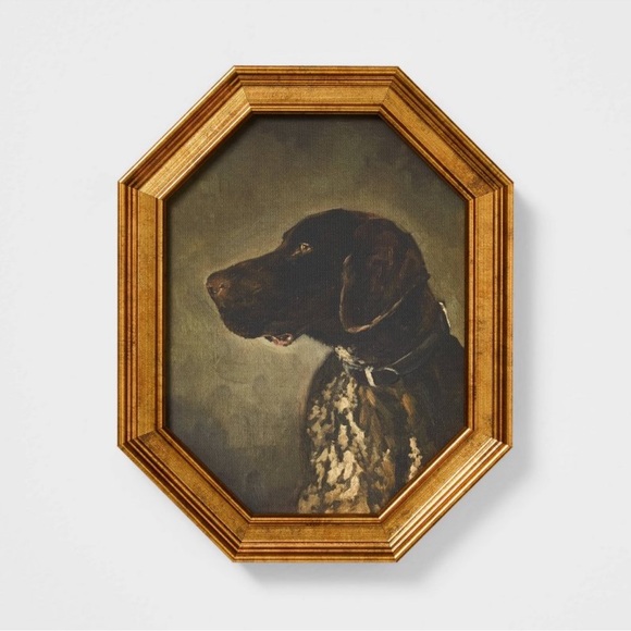 NWT Gold Framed Pointer Dog Portrait - Picture 1 of 4